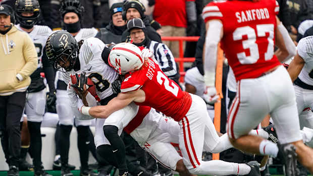 NU vs. Purdue 2023 - Isaac Gifford tackles TJ Sheffield